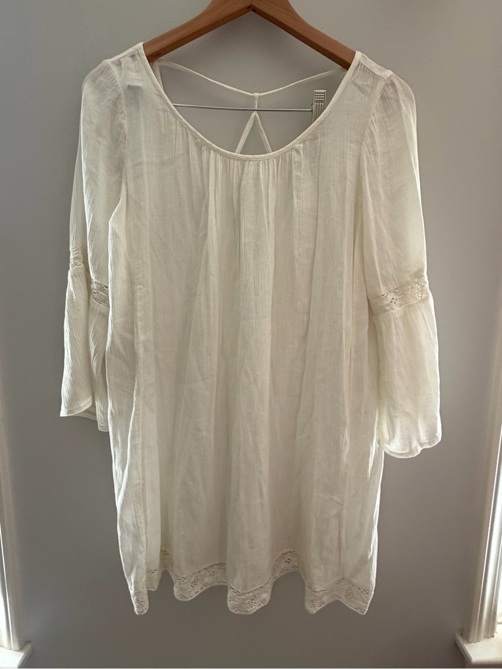 aerie Cream Boho Peasant Tunic Coverup